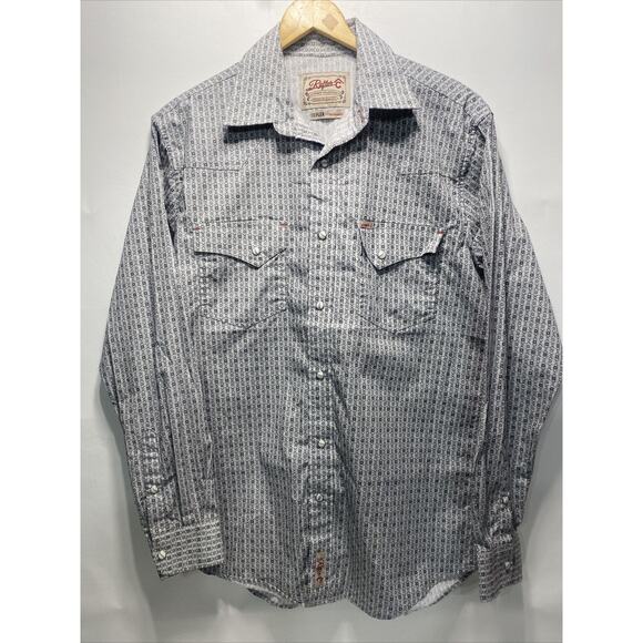 Rafter C White Pro Flex 45 Performance Pearl Snap Cowboy Shirt Men's Large 42-44 - Picture 1 of 9